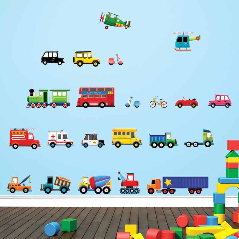 DECOWALL DS4-8004 Transports Kids Wall Stickers Wall Decals Peel and Stick Removable for Kids Nursery Bedroom Living Room (Small) d?cor - Image 3